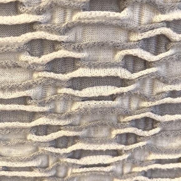 Anthropologie Cowl Neck Tank Grey & White Cottagecore Size S - Picture 8 of 10